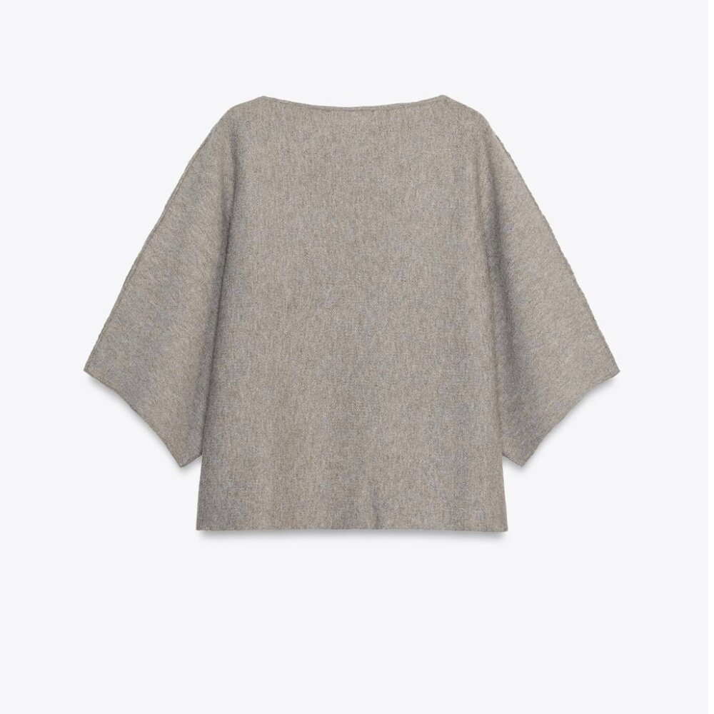 Zara LAPEL COLLAR KNIT JUMPER - Picture 5 of 5
